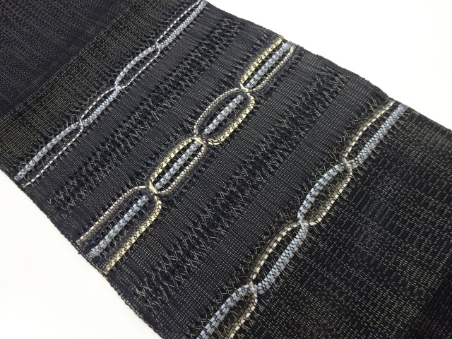 JAPANESE NAGOYA OBI FOR SUMMER / KIN-TOSHI / WOVEN STRIPE